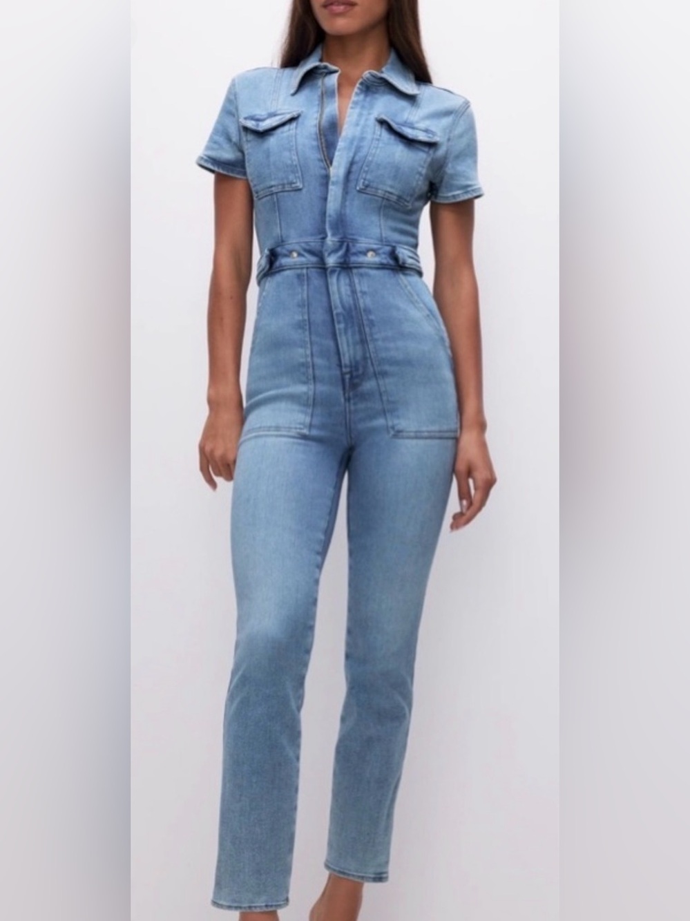 Good America - Light Blue Denim Jumpsuit Jeans - Women - XS NWT